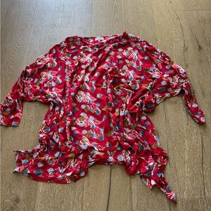 Tamsy Red and Blue Patterned top